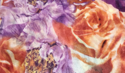 Хлопок-шелк с цветочным принтом Ш -198