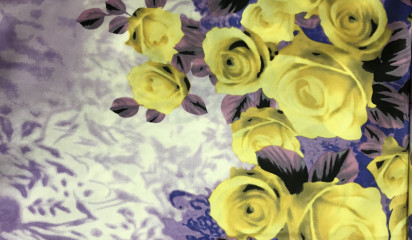 Шелк натуральный с цветочным принтом ШЛ-093