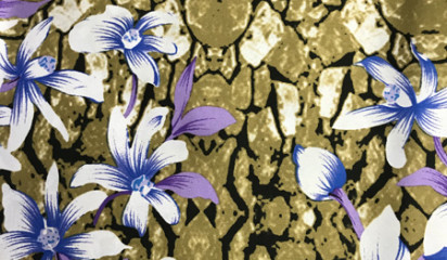 Шелк натуральный с цветочным принтом ШЛ-094