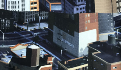 Шелк принтованный "Город" ШЛ-32960