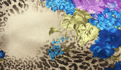 Шелк принтованный натуральный "Леопард" ШЛ - 058