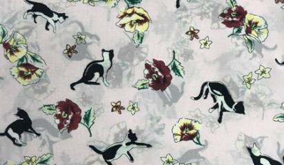 Шелк принтованный натуральный розовый ШЛ-34003