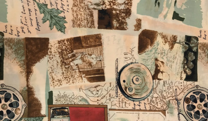 Шелк принтованный натуральный "Марки" ШЛ - 000