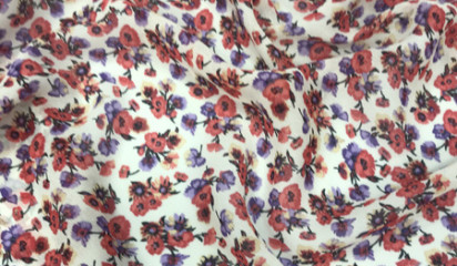 Шифон натуральный с мелким цветочным принтом Ш-9076172