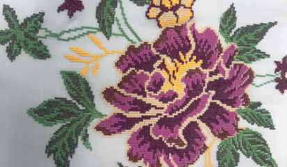 Шифон натуральный с вышивкой Ш-389/1