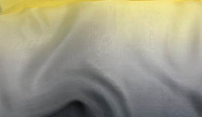 Шифон серо-желтый переходной натуральный Ш-163