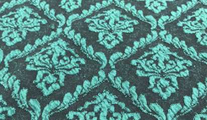 Трикотаж зеленый с орнаментом ТР-277